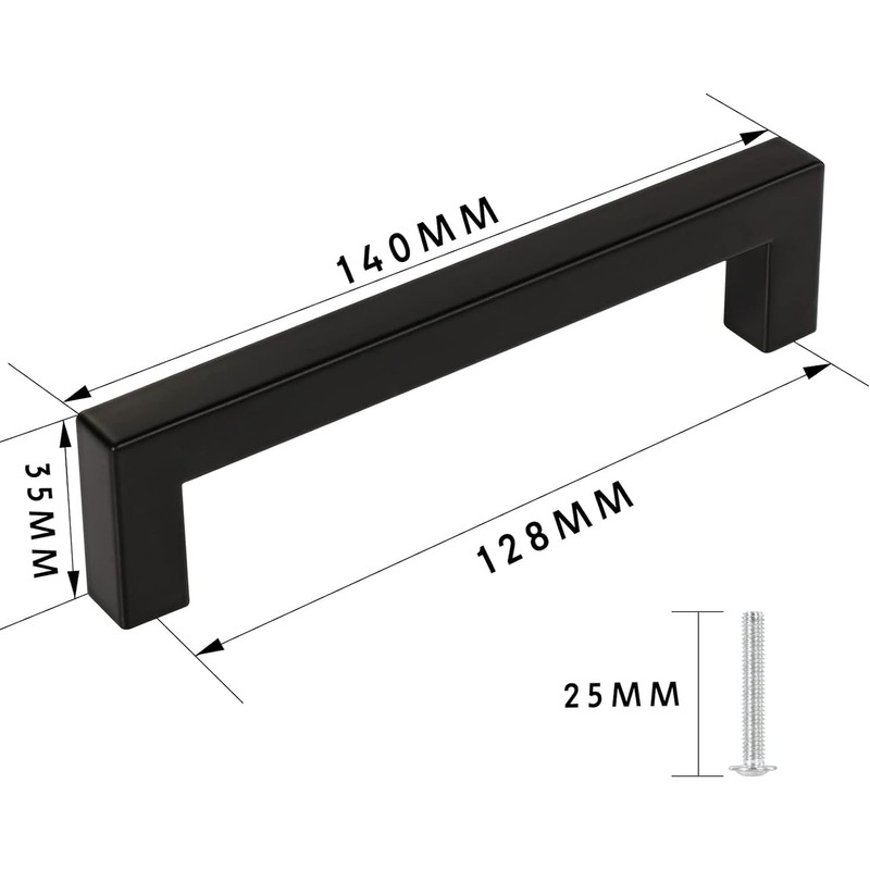 Fiabgum 5 Inch Drawer Handles Kitchen Cabinet Handles Black Drawer