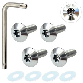 RENPA Titanium Alloy License Plate Bolt Smart Design Vehicle Inspection Compatible (Silver Bolt Length 0.6 inch (15 mm)