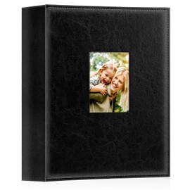 Ywlake Photo Album 10 x 15 400 cm Large Leather Slip-in Album for Portrait Photos Pictures Black