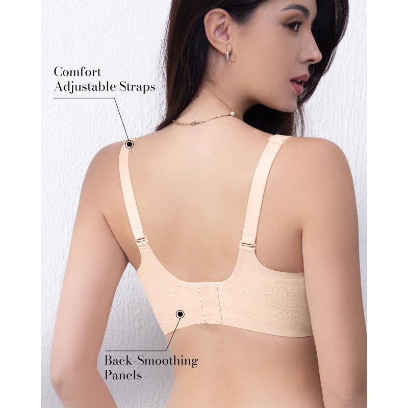 HORISUN Wireless Bras with Support and Lift Push Up Lace