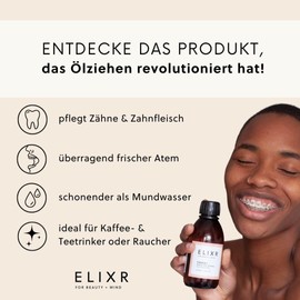 Elixr Harmony Mouth Oil Ritual, Spearmint & Grapefruit, Oil Pulling Treatment, Natural Tooth Oil for Pulling, Ayurvedic Mouth Rinse, Organic Mouth Oil, Natural Cosmetics from Germany, 200 ml