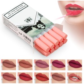 10 PCS Labiales, Lápiz de Labial Líquido, juego de lápiz labial mate Larga Duración Set De Maquillaje De Lápiz Labial, Mate Lipstick Lipgloss Little Tube Lipstick Para Amigos O Su Madre Tinte de labios para mujeres