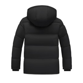 wantdo Men's Winter Jackets Waterproof Puffy Coats With Removable Hood (Black, Medium)