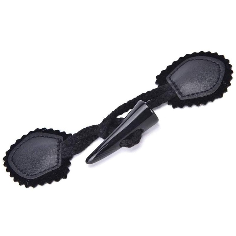 4 Pairs Leather Horn Toggle Closure Buttons Coat Jacket Duffle