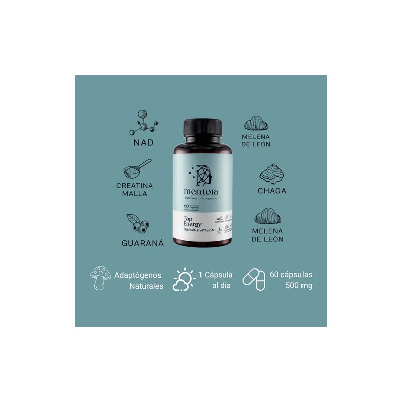 Mentora Suplemento Energía Natural Natural Energy, Focus Vitality Supplement