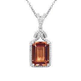 ATTA GEMS Womens Pendant Necklace 925 Sterling Silver Necklace for Women Fashion Trendy Dainty Gemstones Necklaces for Wedding Party (square)