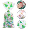 100 Pieces Christmas Cellophane Treat Bags, Plastic Clear Christmas Cello