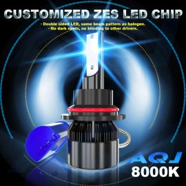 AQJ 2x HB5 9007LED Headlights 1000000LM LED Light Bulbs Kit High Low Beam Super blue