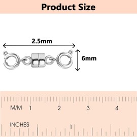 Yuiturt Magnetic Necklace Clasps, 8-Pack Cylinder Magnet Clasps, Magnetic Jewellery Clasps Necklace Clasp for DIY Necklaces and Bracelets, Strong Connectors for Jewelry Making Accessories(Silver)