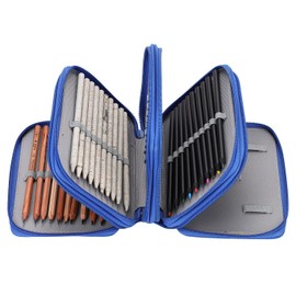 Large Capacity Colored Pencil Storage Case Multi-Layer Pencil Case with 72 Slots Handheld Pen Holder Pouch Stationary Organizer for Artist Students Teens Boys Girls
