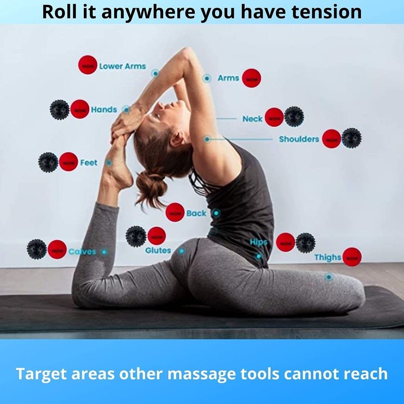 gr8ful® Lacrosse & Spiky Massage Ball Set - Fab for