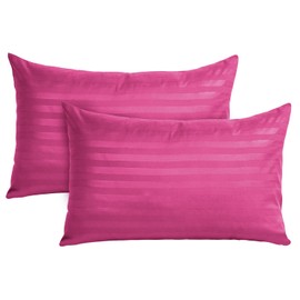 BedLooms Pink Pillow Cases 2 Pack - 100% Microfiber Envelope Closure Stripe Pillow Cases 50x75cm Premium Hotel Quality Anti Allergy Pillow Cover