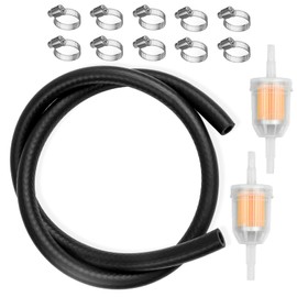 Zelbuck Diameter 8 mm Petrol Hose Kit, 2 Metres, Fuel Gas Line with 6 x Hose Clamps, 2 x Fuel Filter, Fuel Line, Oil Hose, Fuel Hose for Car, Motorcycle, Lawn Mower, Scooter