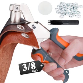 BIZOEPRO Heavy Duty Grommet Tool Kit, 500 pcs 3/8 Inch 10mm Grommets, Grommet Kit, Eyelet Tool, Press for Tarp, Fabric, Banner, Canvas, Leather, Tents, Vinyl, Punching Machine
