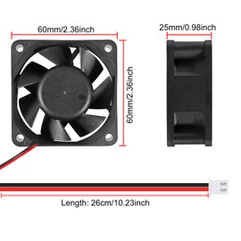 4 Pack 60mm x 60mm x 25mm 12V Dual Ball Bearings 6025 DC Brushless Cooling Fan for Electronic Equipment DIY Cooling