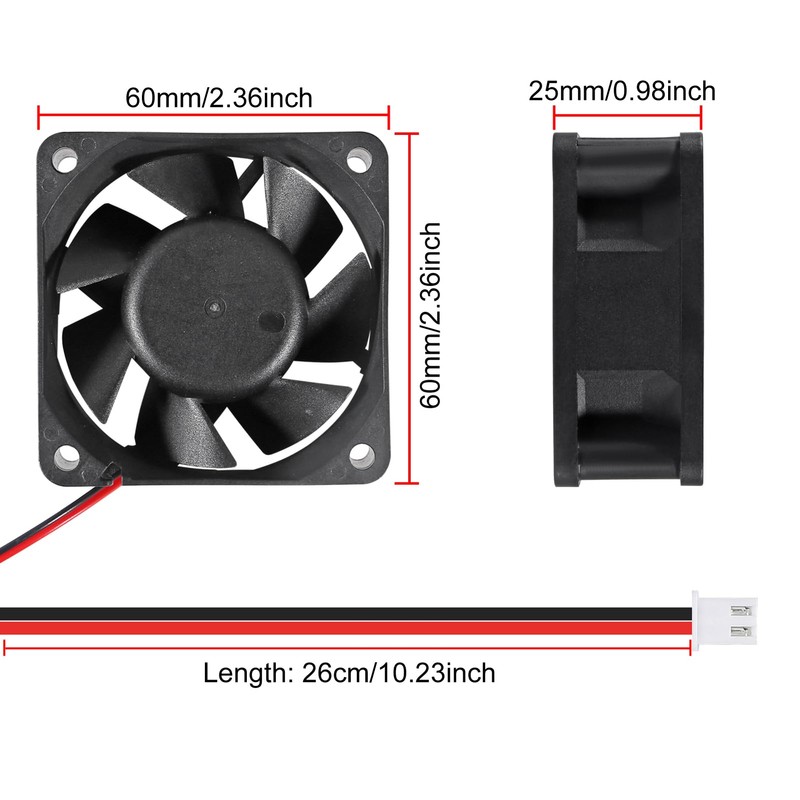 4 Pack 60mm x 60mm x 25mm 12V Dual Ball