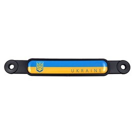 Ukraine, Ukrainian Flag Emblem Screw On Car License plate Decal badge