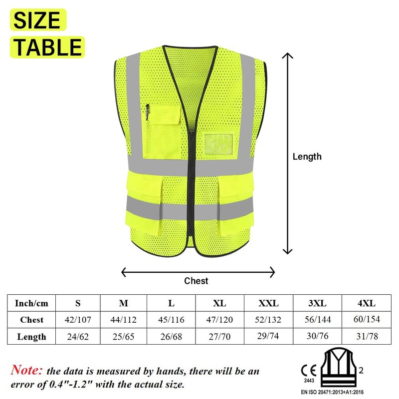 HYCOPROT Safety Vests High Visibility Reflective Vest Executive Manager Jacket