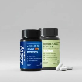 Zesty Nutrition Limpieza Días Pro Recuperación Intestinal Paquete Frascos Fórmula Doble Detox Restaurar Flora Digestiva