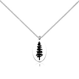 FEELMEM Pine Tree Charm Necklace Pine Tree Adventure Travel Jewelry Outdoor Enthusiast gift