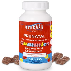 NAHRAAN HEALTH NAHRAAN HEALTH Halal Prenatal Gummies for Women - Halal Gummy Prenatal Vitamins with DHA and Folic Acid for Before/During/After Pregnancy, 60 Count, 30 Day Supply