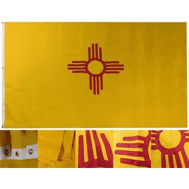 State of New Mexico 5x8 8'x8' Premium Quality Fade Resistant 600D Nylon Embroidered Flag Banner