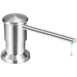 Yofidra Soap Dispenser for Kitchen Sink: Built in Sink Soap Dispenser Pump, Brushed Nickel Stainless Steel Sink Soap Dispenser with 47” Tube Kit Fit for Kitchen Bathroom in Counter