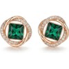 Juego de aretes y collar circular cuadrado