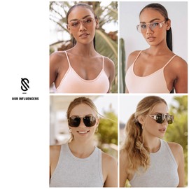 SOJOS SJ1192 Sunglasses Men Women Retro Large Trendy Metal Rimless Sunglasses, brown