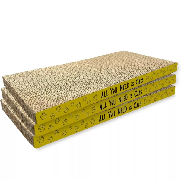 CA&T 3 Pack Cardboard Cat Scratcher Pads Cat Scratching Board