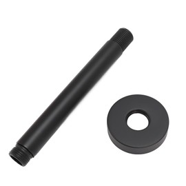 Shower Head Extension Arm Wall Mount Stainless Steel Black Matte Easy Install Shower Pipe Extender for Bathroom 15cm