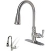 Stainless Single Handle Pull Down Kitchen Sink Faucet with Dual