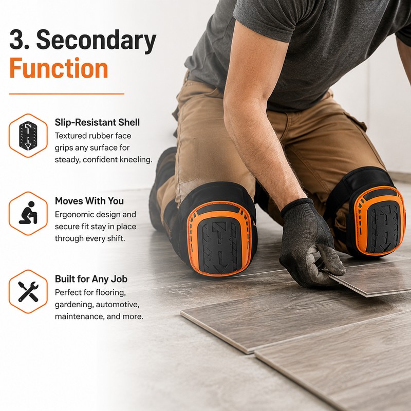 Heavy Duty Work Knee Pads for Kneeling – 2-Pack Cushioned