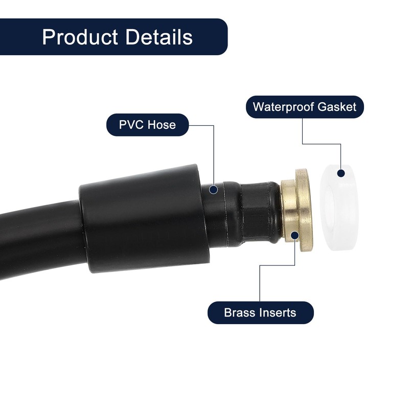 uxcell Shower Hose 59 Inches PVC Hose Replacement Flex Hoses
