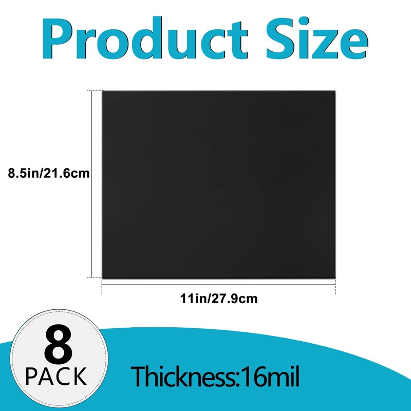 HUSPER Adhesive Magnetic Sheets, 8 Pack 8.5" x 11" Flexible