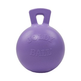 Jolly Pets Tug-n-Toss Heavy Duty Dog Toy Ball with Handle, 10 Inches/X-Large, Light Purple