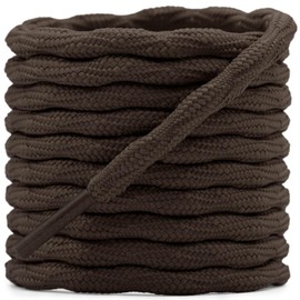 DELELE 2 Pair Round Wave Shape Non Slip Heavy Duty and Durable Outdoor Climbing Shoelaces Dark Brown Hiking Shoe Laces Shoestrings-47 inch