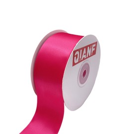 QIANF 1 1/2 Inch Wide Satin Ribbon Hot Pink Ribbon for Gift Wrapping Hair Bow Chair Sash Valentine's Day Wedding Birthday Party Invitation Decorations Floral Craft Sewing, 25 Yards