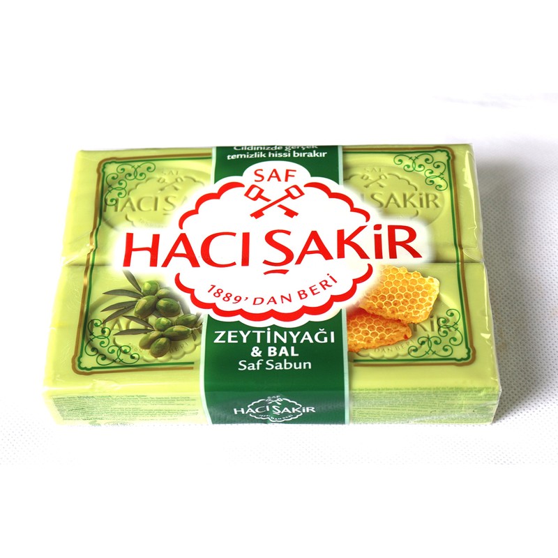 Haci Sakir Olive Oil and Honey Soap Pack of 4