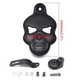 HTTMT- 1992-2014 H-D Motorcycles Black Skull Cowbell Horn Cover Compatible With Stock 'Cowbell' Horn Cover and ALL V-ROD'S [P/N: MT246-005-BK]