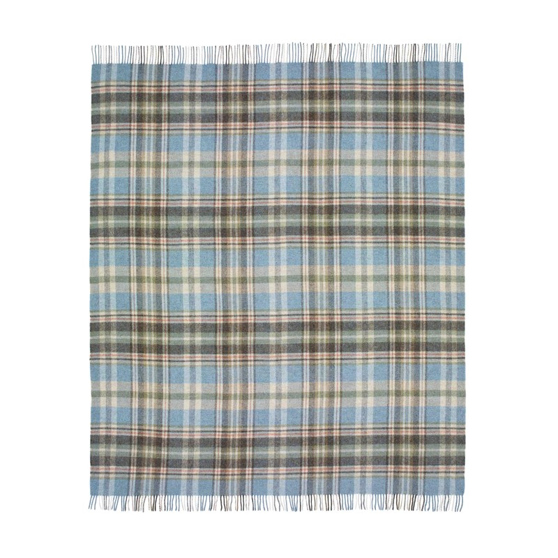 Moon Wool Plaid Throw Blanket, Pure New Wool, Glen Coe