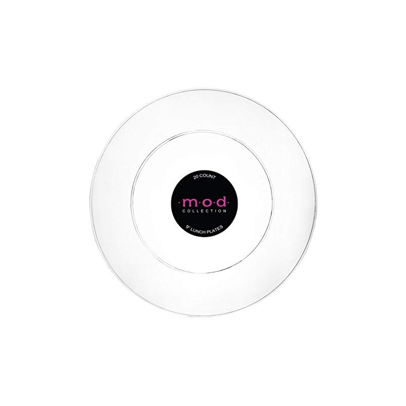 Mod Collection Clear Lunch Plates, Round 9" - 20 Count