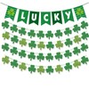 5pcs St Patricks Day Banner Green Glitter Saint Patricks Day