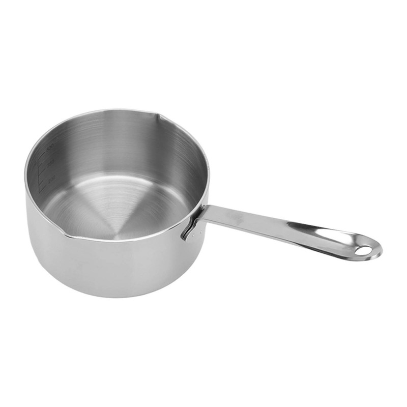 Stainless Steel Butter Warmer Flat Bottom Milk Pot with Double