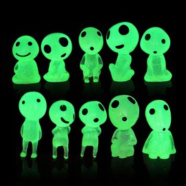 LeTradeJP 10pcs Resin Decoration Wooden Elf Figurine Resin Luminous Tree Elf Movie Character Cute Doll Collection Gift Glowing Tree Elf Decor Miniature Alien Cartoon Creative Elf Micro Wind Scenery