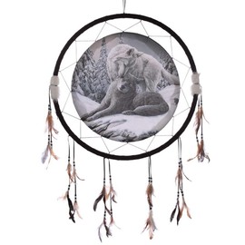 Puckator DCPB04B Lisa Parker Snow Kisses Wolf Dreamcatcher 60cm