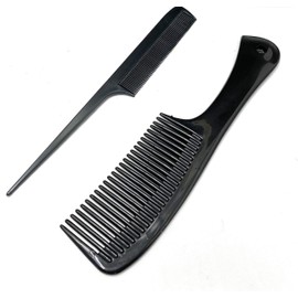 G.B.S Detangling Hair Comb and 8in Pin Tail Comb - Combo set of 2 for Professional Styling Hair, Round Handle Comb