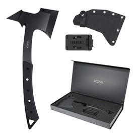 KOVA Black Thorn Hatchet - Stainless Steel, 14" Overall Length, 6.8" Blade, G10 Handle - Lightweight & Durable Axe, Ideal for Camping, Survival, and Outdoor Adventure