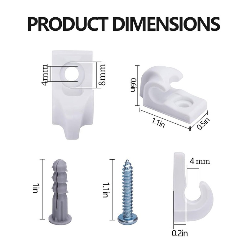 30 Pack Wire Shelf Wall Clips with Screws and Anchors