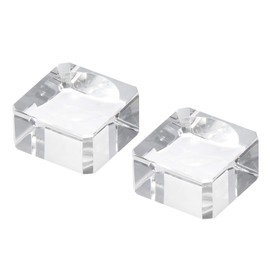 MECCANIXITY Crystal LED Displays Base Stand Holders 35x35x18mm Transparent for Glass Crystal Artwork Decoration Pack of 2